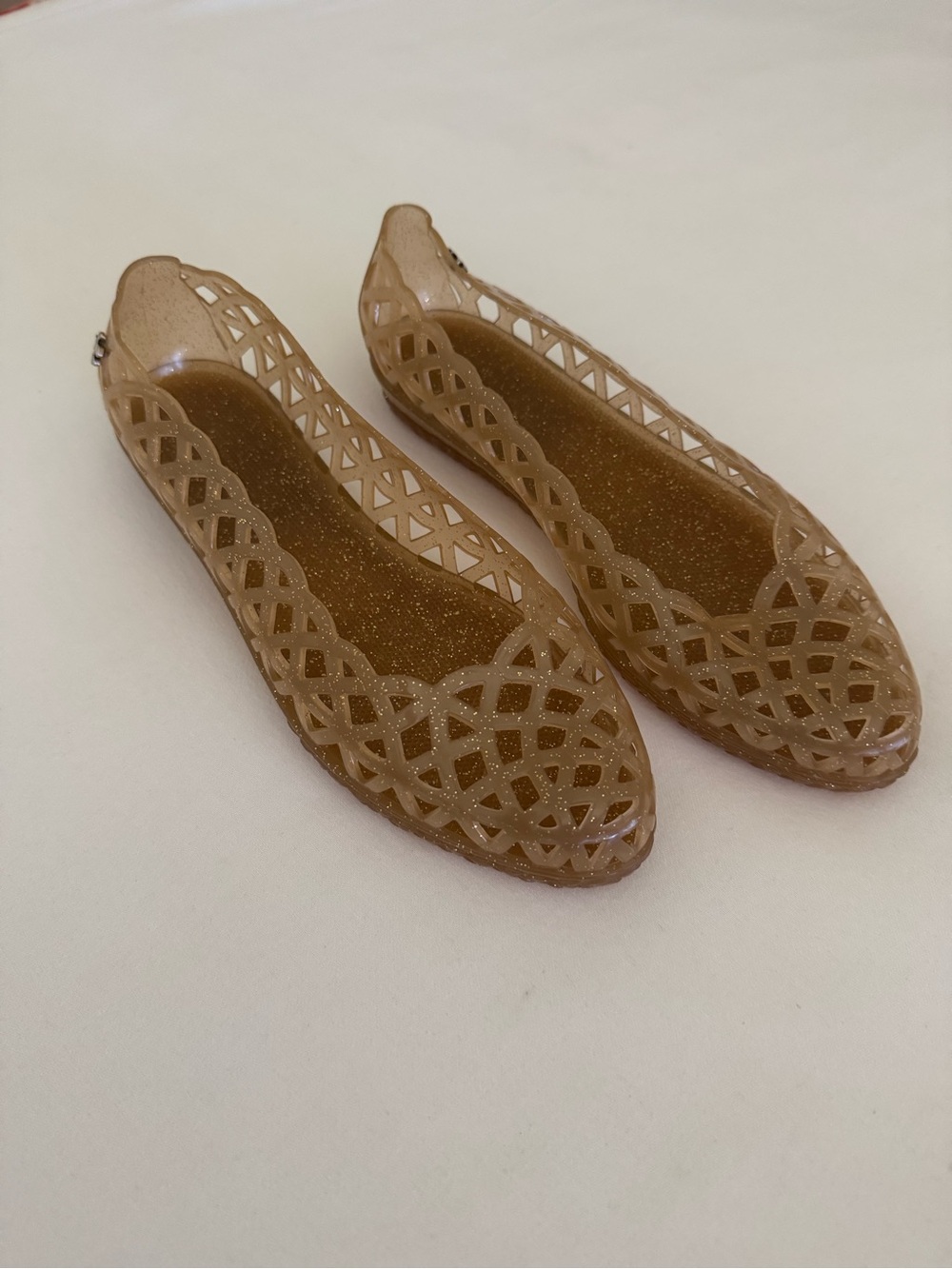 Meduse jelly flats, tan, size 41 (10). Excellent condition!